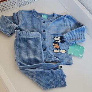 Blue 3pc Mickey Mouse Baby Outfit 3/6m